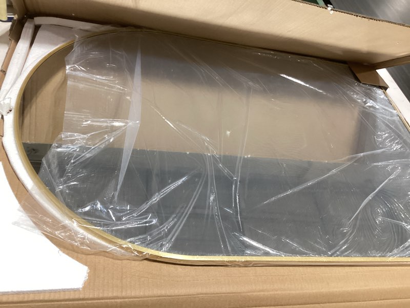 delma arched bathroom mirror, 24"x36" wall mounted vanity mirror for bedroom, living room and entryw