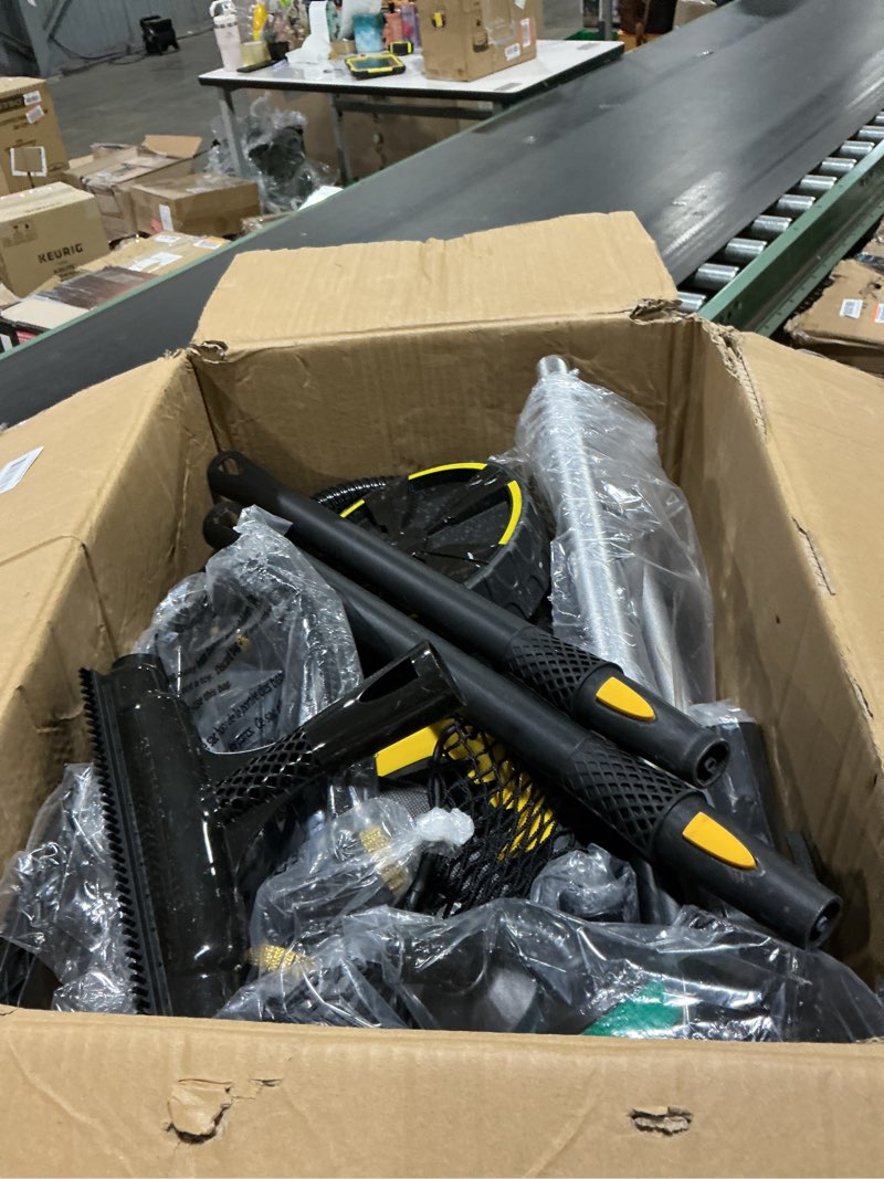 Condition photo showing As Is for mcculloch mc1385 deluxe canister steam cleaner, 2-hour runtime, chemical-free, 23 accessories: mop head, brushes & more - built for home, tile, carpet, furniture, & personal car detailing