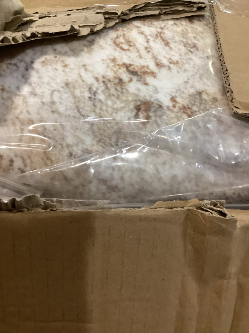 Condition photo showing Good Condition for Runner Rug Kitchen Washable Rugs: 2x6 Non-Slip Abstract Soft Modern Stain Resistant Indoor Floor Neutral Accent Throw Carpet for Hallway Bathroom Laundry Room Entryway Bedroom- Gray Gold Abstract Gray Gold 2' x 6' (Runner)