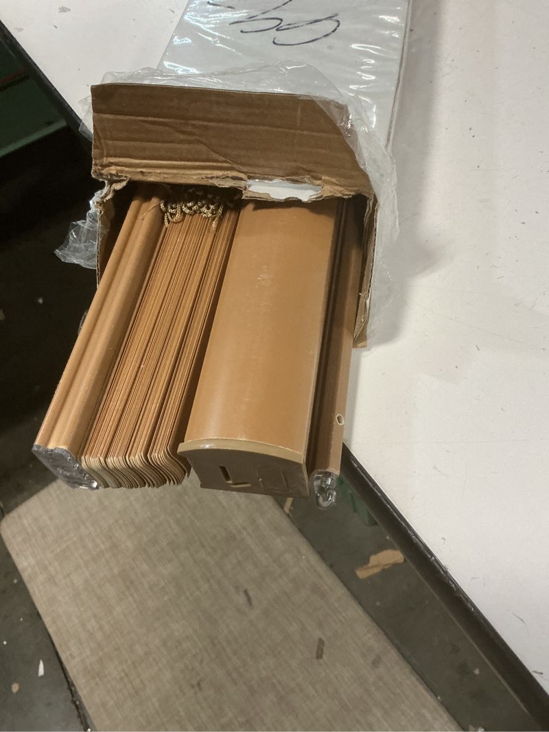 Condition photo showing Good Condition for Cordless Light Filtering Mini Blind - 27 Inch Width, 72 Inch Length, 1" Slat Size - Woodtone - Cordless GII Morningstar Horizontal Windows Blinds for Interior by Achim Home Decor 27"W x 72"H Woodtone