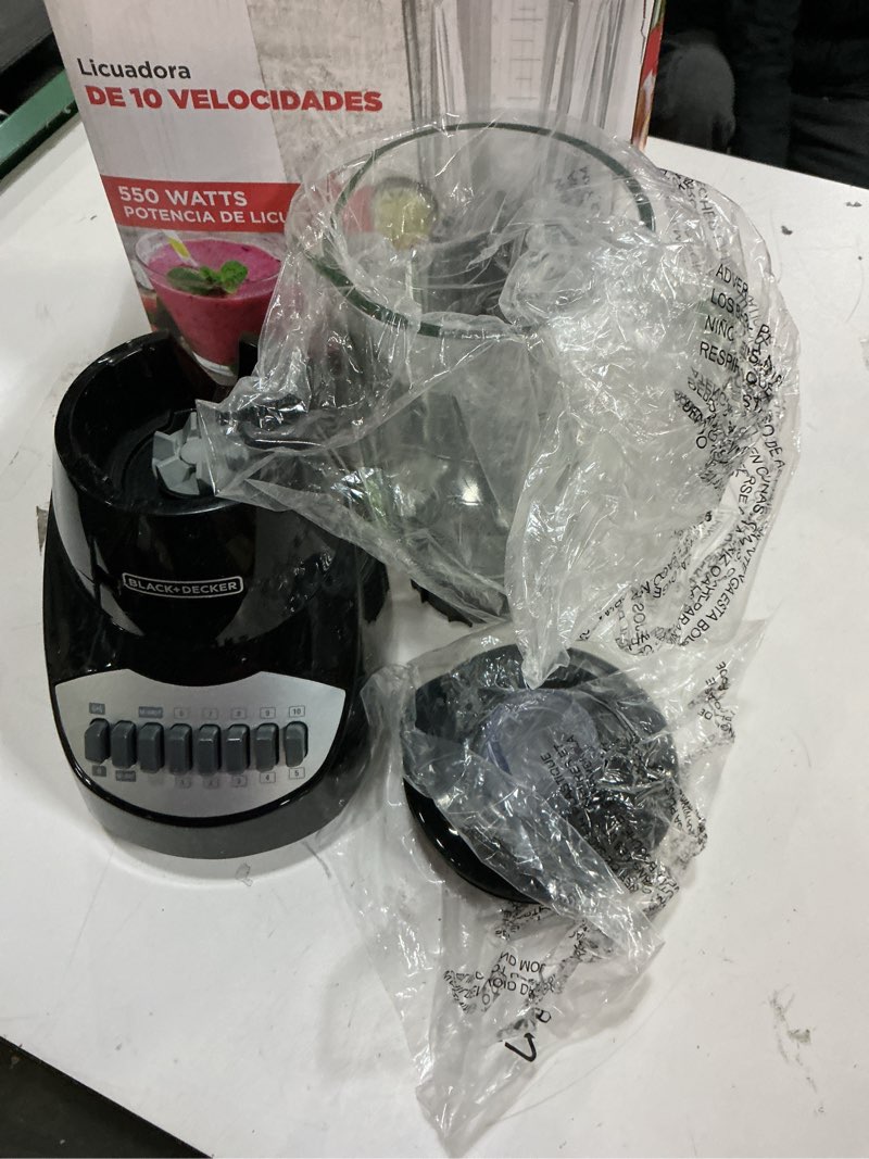 Condition photo showing Good Condition for BLACK+DECKER Countertop Blender with 6-Cup Glass Jar, 10-Speed Settings, Black, BL2010BG