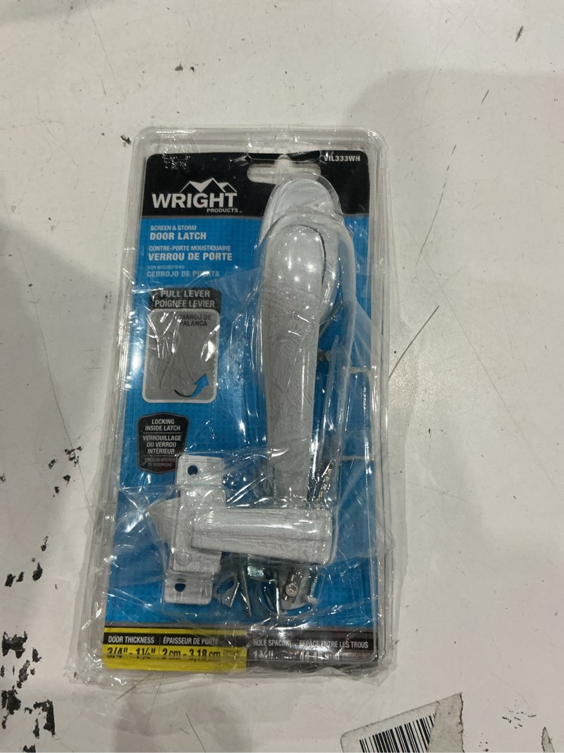 Condition photo showing As Is for wright products pull handle latch, white vil333wh by hampton products-wright...