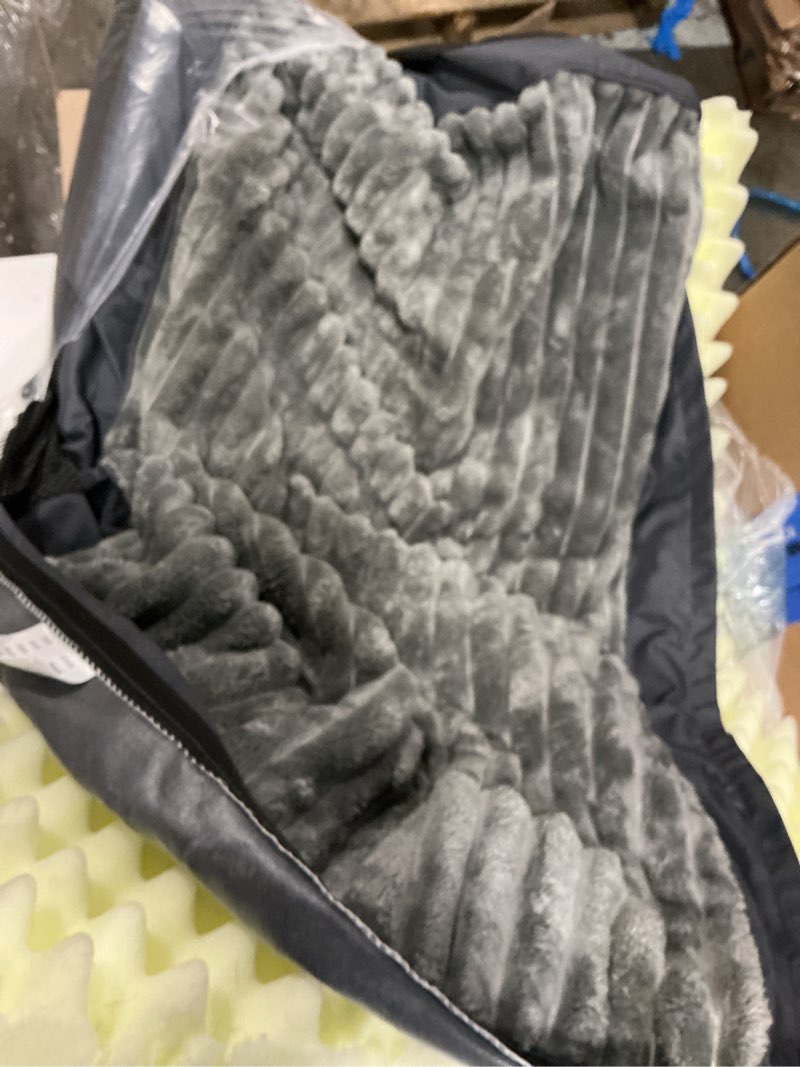 Condition photo showing As Is for dog bed large sized dogs, orthopedic flannel pet beds with removable washable cover, waterproof indestructible big dog bed with anti-slip bottom, egg crate memory foam pad, 35.0"x22.0"x3.0", grey l(35"x22"x3") grey
