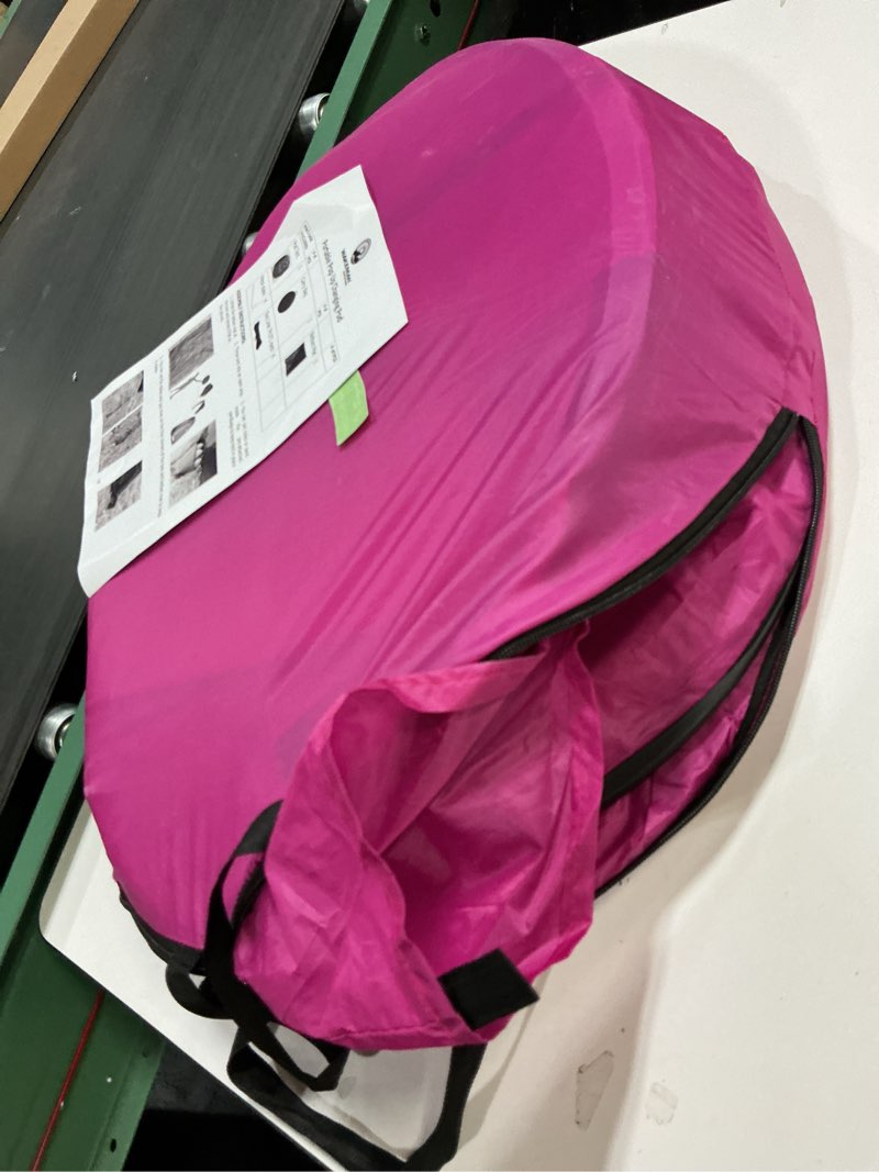 Condition photo showing As Is for Wakeman Pop Up Changing Tent, 3.3 x 3.3 x 6.2ft, Camping Shower Tent for Portable Toilet Stall or Dressing Room with Carry Bag for Camping, Beach, or Tailgate, Polyester Pink