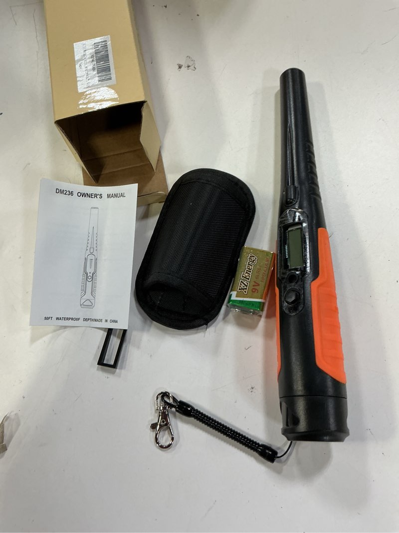 Condition photo showing As Is for JKUSS Metal Detector Pinpointer, Search Treasure Pinpointing Finder Probe with LCD Display, Professional Waterproof Handheld Pin Pointer Wand with 4 Modes for Metal Detector Adults, Kids Metal Detector Pinpointer LCD Display