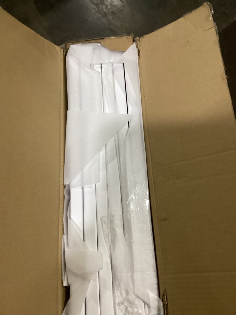 Condition photo showing Good Condition for LZRS Extra-Wide Clear Dog Gate for Indoor Use - Transparent Pet Fence with Solid Hardwood and Plastic Board, Stylish & Durable freestanding Pet Gate for Doorways, Stairs and Hallways-6 Panel White 24"Height-6 Panel White