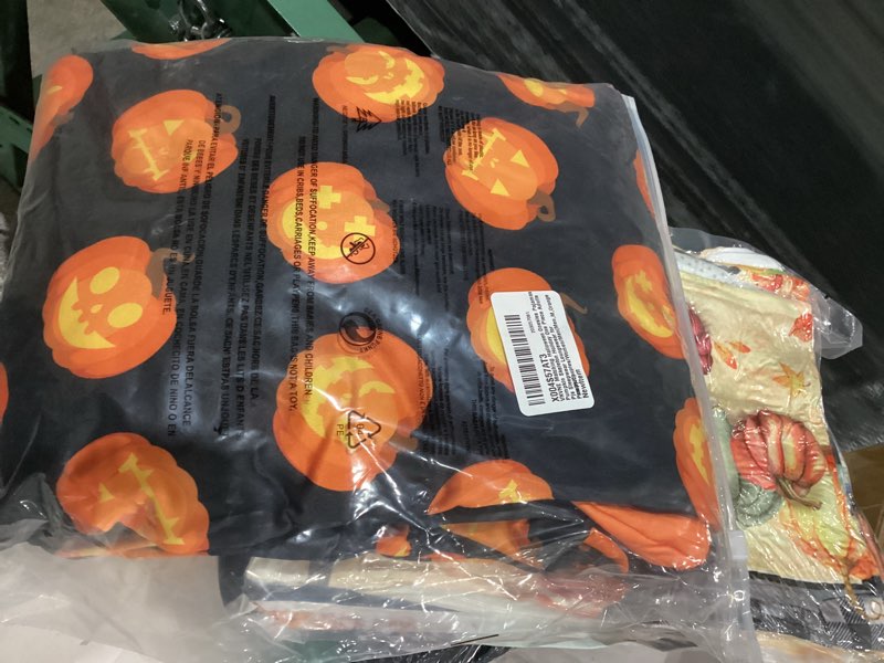 Condition photo showing New/Like New for VNVNE Matching Halloween Onesie Pajamas for Family/Couples/Women/Men, Skeleton Holiday One Piece Adults Pjs Sleepwear Women Medium Orange Pumpkin