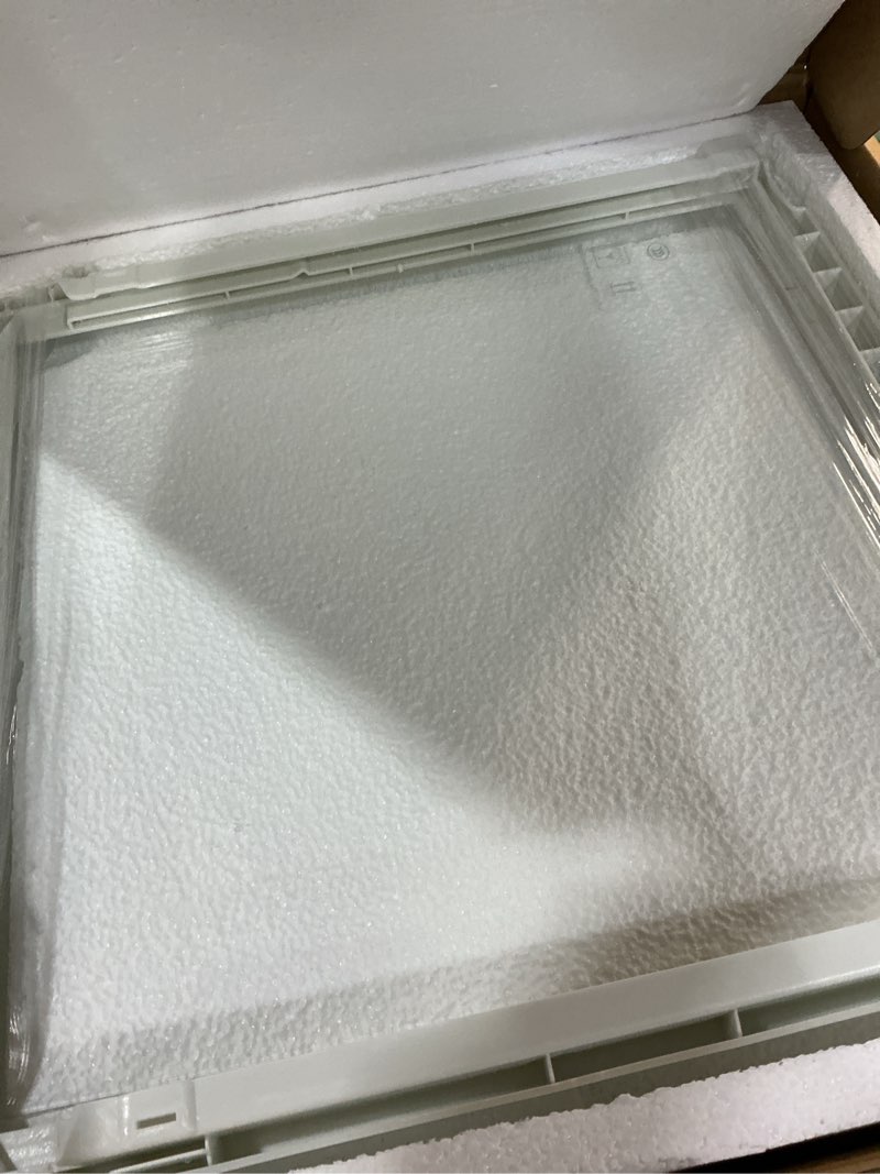 Condition photo showing As Is for 241969501 refrigerator shelf frame with glass compatible with frigidaire refrigerator, refrigerator drawer cover for refrigerator replacement shelf with 240443384 glass