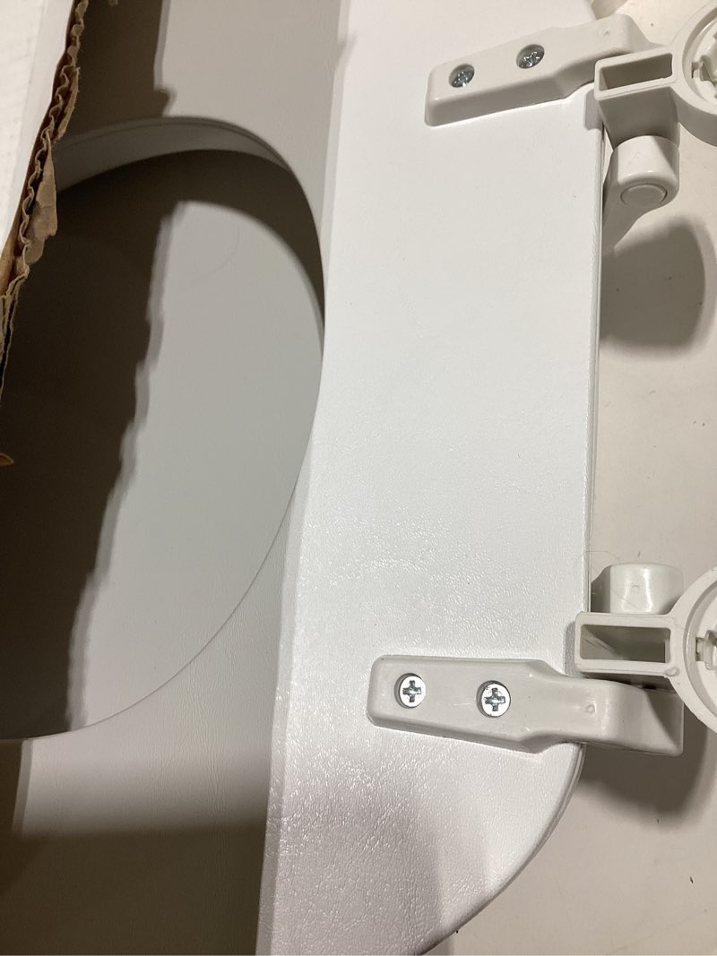 Condition photo showing Good Condition for mayfair by bemis eden cushioned vinyl white round padded toilet seat