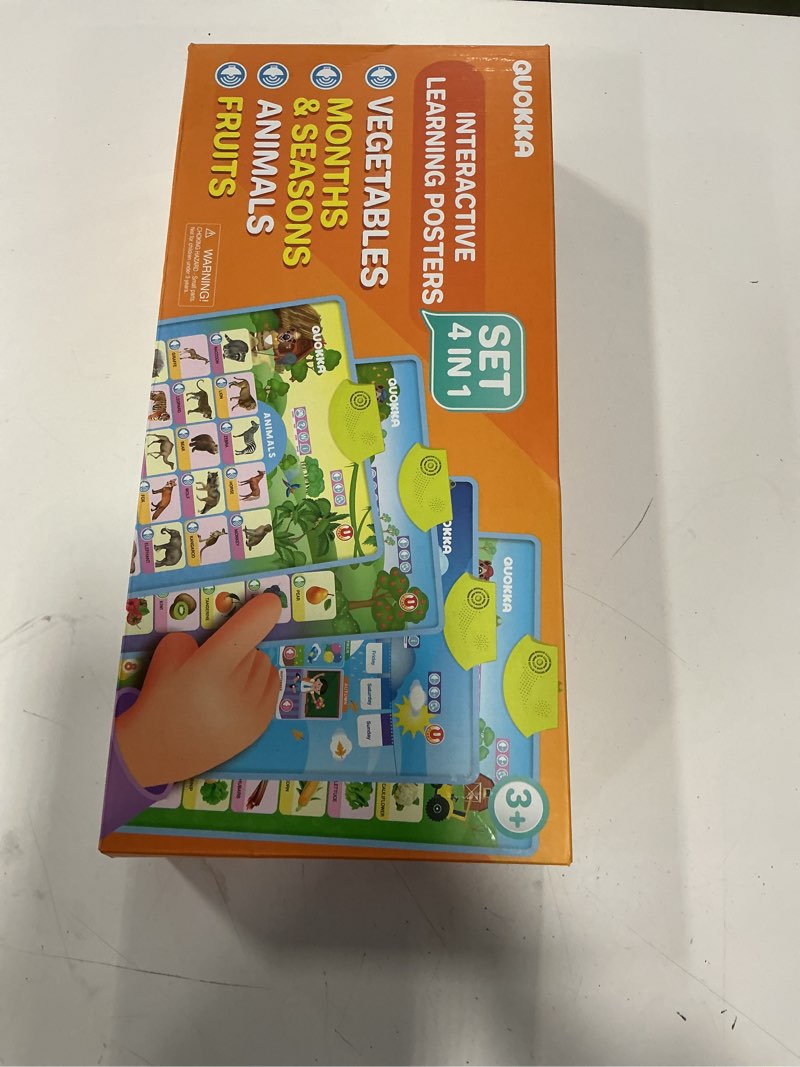 Condition photo showing New/Like New for QUOKKA Educational Toys for Kids 5-7 Year Old - Set of 4 Vertical 4 Learning Wall Chart for Toddlers Age 3 4 6+ - Interactive Speech Therapy Poster Boy Girl - Autism Puzzle Game 8-10-12 4 ABC Charts