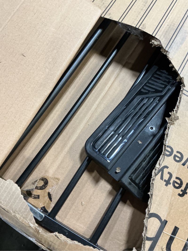 Condition photo showing As Is for cumbor 30-46" baby gate for stairs, mom's choice awards winner-auto close dog gate for the house, gifts for mom, easy install pressure mounted pet gates for doorways, black black 30"-46" w x 30.5" h