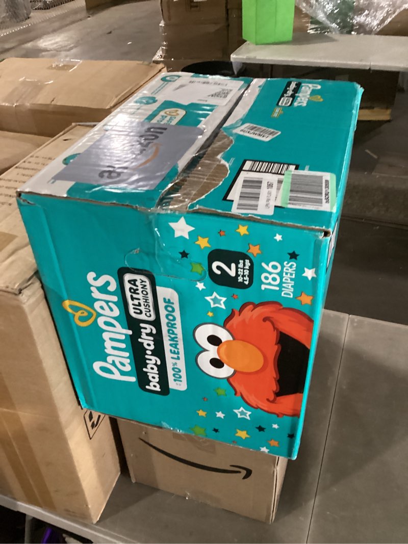 Condition photo showing New/Like New for pampers diapers - baby dry - size 2, 186 count, absorbent disposable infant diaper (packaging may vary) size 2 186