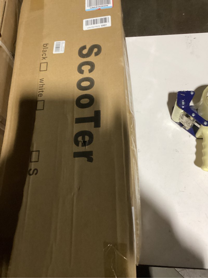 Condition photo showing New/Like New for scooters for kids 8-12, teens & adults - lightweight, foldable, 8-inch big wheels, hand brake & bell, 4 adjustable height levels, 240 lbs max load, perfect for school, campus and park rides black