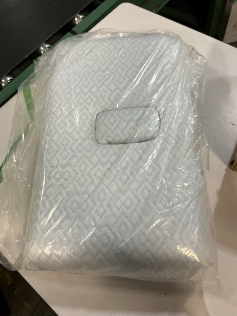 Condition photo showing Good Condition for uslixury ear piercing pillow with foam plug for side sleepers-ear pillow with off center and 5.1"x3.2" large ear hole for ear pain/cnh, soft memory foam, cooling removable cover, travel 22"x13"x4'' light blue 22"*13"*4''