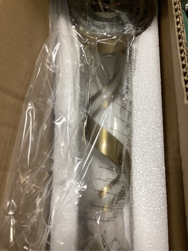 Condition photo showing Good Condition for Dimmable Modern LED Bathroom Vanity Light 32 inch, 20W Spiral Design Gold Wall Light Fixtures for Bathroom, Living Room and Hallway, 6000K White Light Gold 31.5 inch