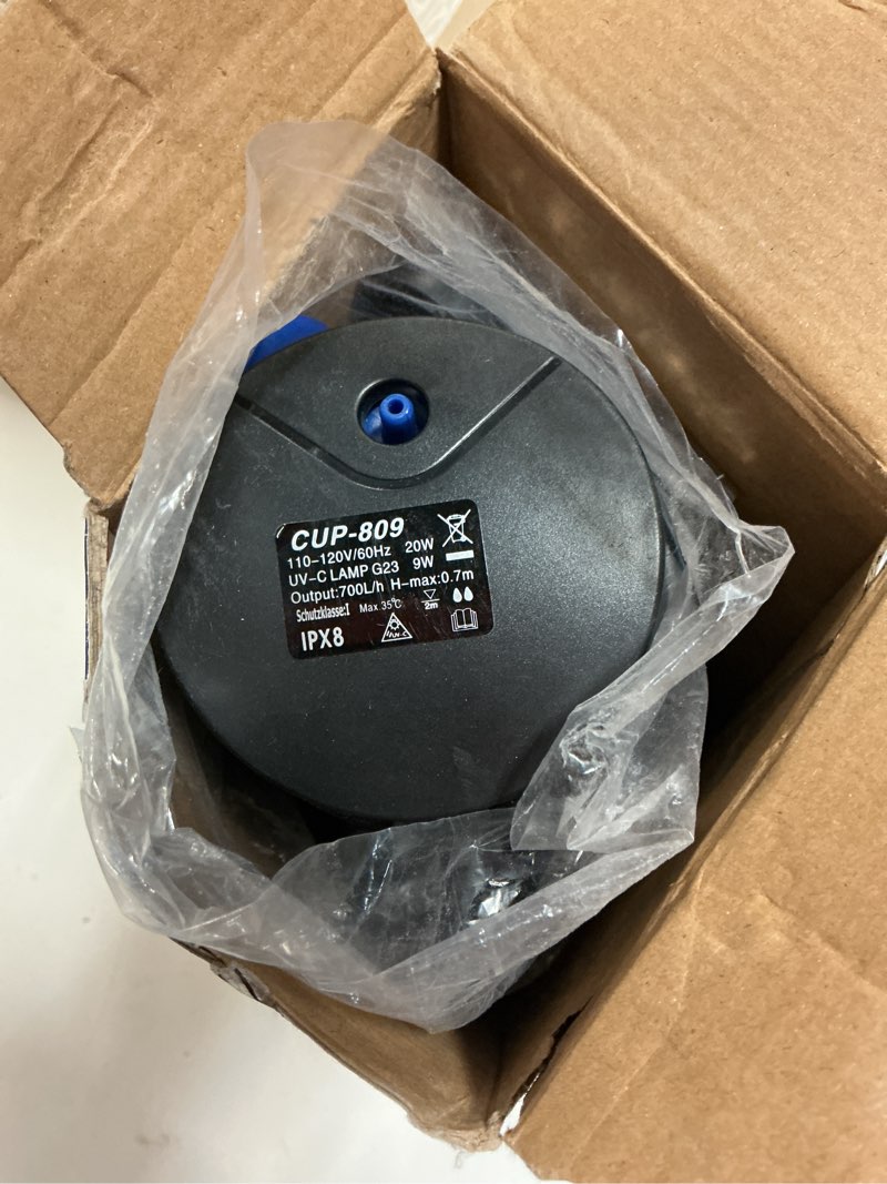 Condition photo showing As Is for uv aquarium filter uv sterilizer for 21-53 gallon fish tank 185gph, 20 watt submersible internal pum