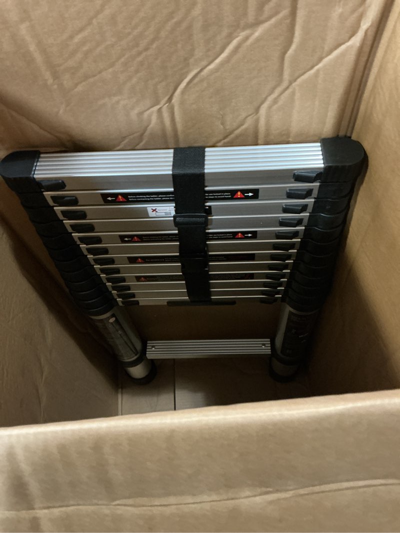 Condition photo showing Good Condition for folding telescoping ladder 12.5ft aluminum extendable ladder one button retraction multi-use 330 lb capacity