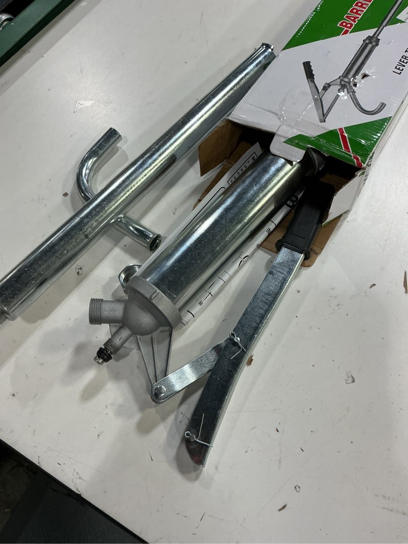 Condition photo showing Good Condition for lever action barrel pump, 5 to 55 gallon drum pump, heavy duty barrel hand pump with telescoping suction tube, perfect for transferring heating oil, motor oil, transmission fluid steel