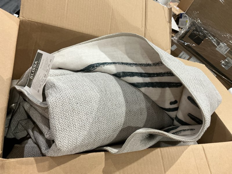 Condition photo showing As Is for not exact but similar to blissa 8x10 area rugs for living room - soft large washable geometric sage green lines borderd modern abstract bedroom rug striped contemporary carpet for nursery dining room home office decor lines - sage green striped 8' x 10' (rectangular)