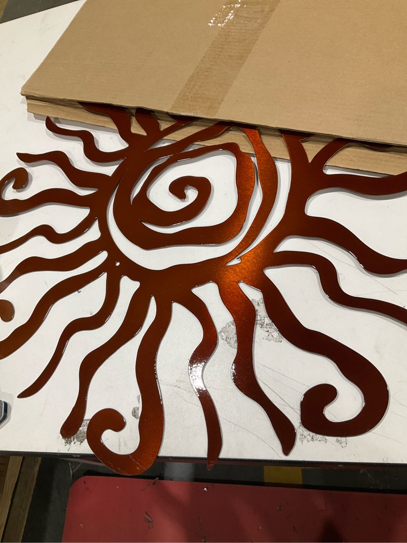Condition photo showing Good Condition for riverside designs wacky sun metal wall art outdoor decor - 12 inches rust proof wall sculpture - ideal for garden, home, farmhouse, patio and bedroom - made in usa (12", copper)