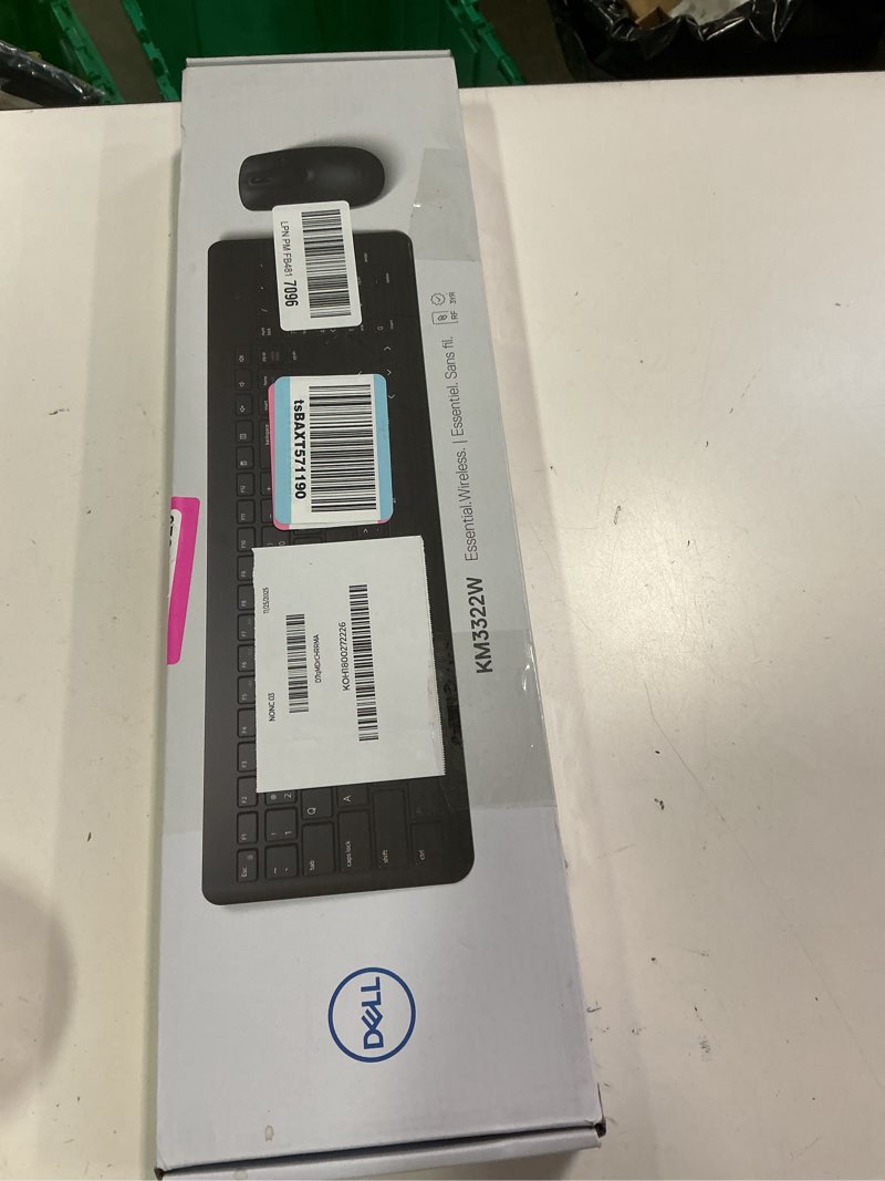 Condition photo showing New/Like New for Dell Wireless Keyboard and Mouse - KM3322W, Wireless - 2.4GHz, Optical LED Sensor, Mechanical Scroll, Anti-Fade Plunger Keys, 6 Multimedia Keys, Tilt Leg - Black Black KM3322W