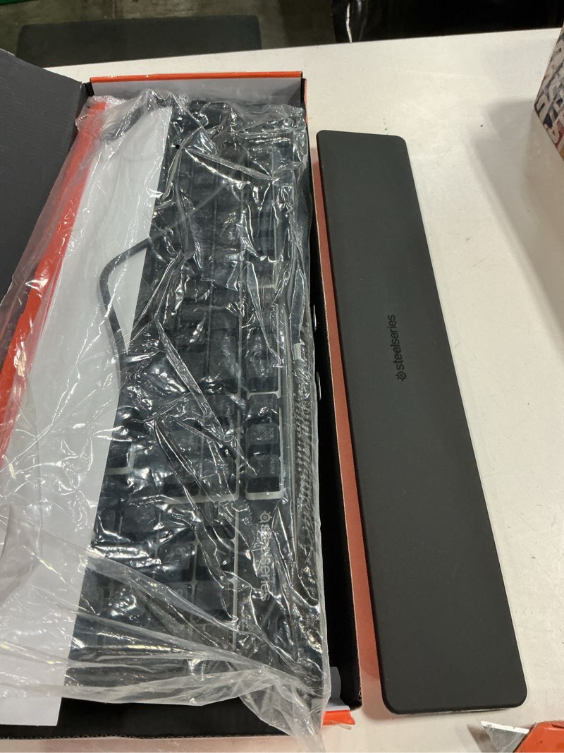 Condition photo showing Good Condition for steelseries apex 3 rgb gaming keyboard – 10-zone rgb illumination – ip32 water resistant – premium magnetic wrist rest (whisper quiet gaming switch) black apex 3 whisper quiet – tactile & silent