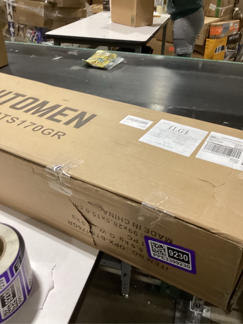 Condition photo showing New/Like New for HITOMEN Over The Toilet Storage Cabinet, Bamboo Adjustable 3-Tier Above Toilet Shelf, Stable Freestanding Above Toilet Organizer with 3 Hooks for Bathroom Restroom Laundry Balcony, Grey 67" H