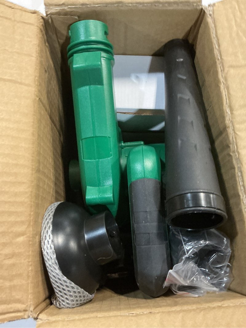 Condition photo showing Good Condition for k i m o. cordless leaf blower vacuum combo 4 in 1, 3 nozzles &3 modes for inflation & deflation, extended tube & variable speed, 20000rpm 150mph, 2x2000mah battery powered leaf blowers for lawn care seaweed green