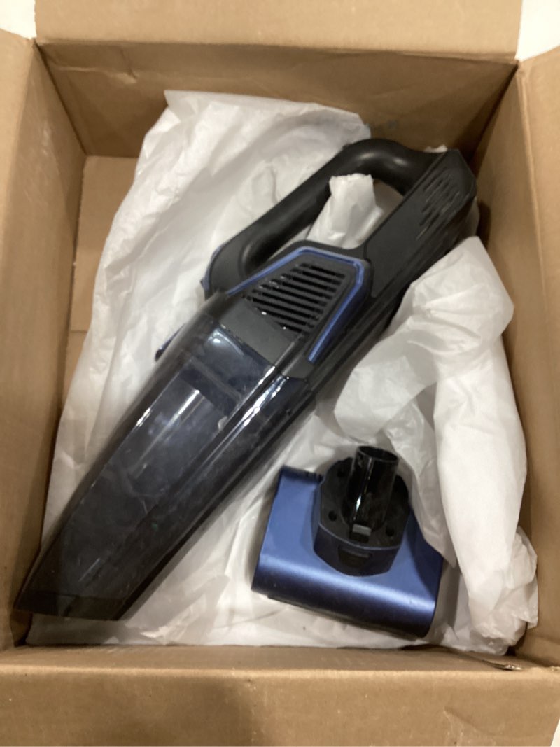 Condition photo showing As Is for pet hair handheld vacuum cordless: 20000pa high power car vacuum with motorized brush and led light, rechargeable hand held vacuum cleaner with reusable filter for car, home, office & pet, blue
