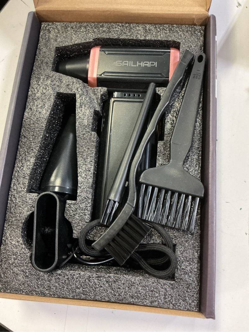 Condition photo showing Good Condition for electric air duster, 300000rpm high-speed cordless blower for barber with variable speed & brushless motor, portable mini blower for keyboard, pc, computer, replaces canned air, gifts for men gold+black