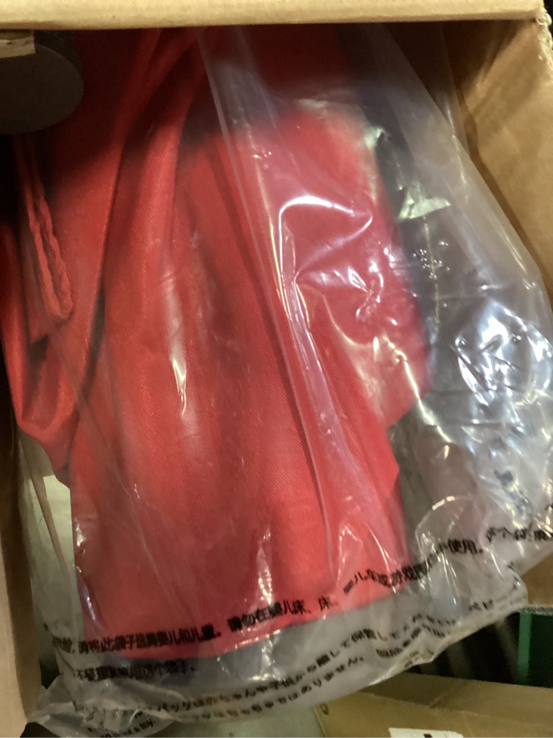 Condition photo showing New/Like New for jearey 6.5x10 ft rectangular patio umbrellas rectangle outdoor umbrella with push button tilt and crank, market table umbrella 6 sturdy ribs uv protection for poolside garden backyard deck, red 6.5x10ft red