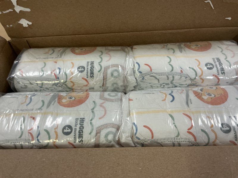 Condition photo showing Good Condition for huggies little movers baby disposable diapers - size 4 -120ct