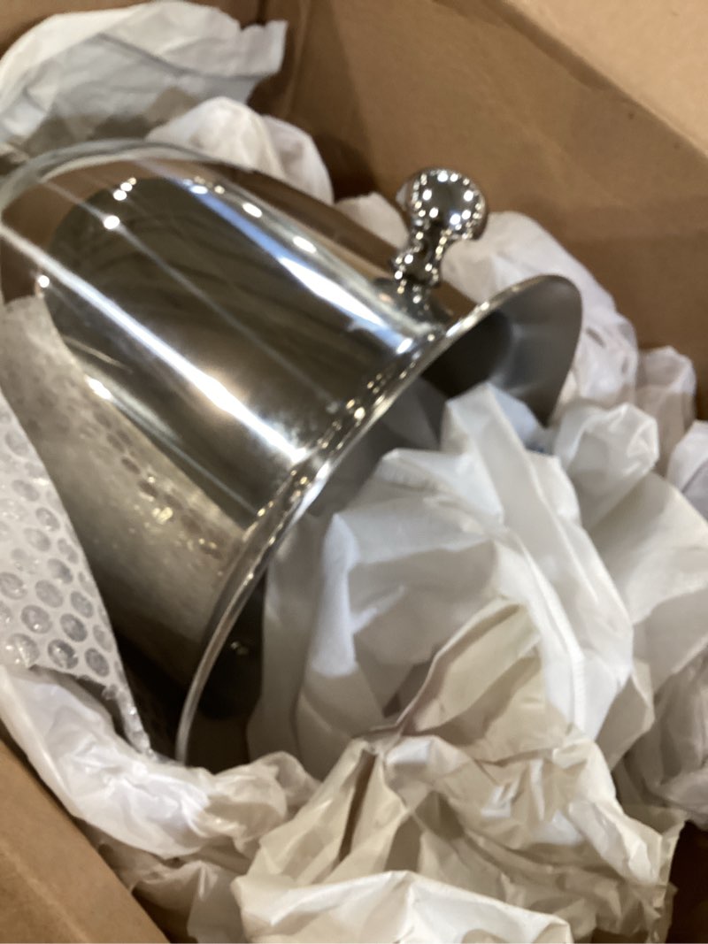 Condition photo showing Good Condition for ice bucket, large ice bucket for parties, 5l portable stainless steel wine buckets with handle for champagne, beer, cocktails, indoor, outdoor, camping, picnic(silver)