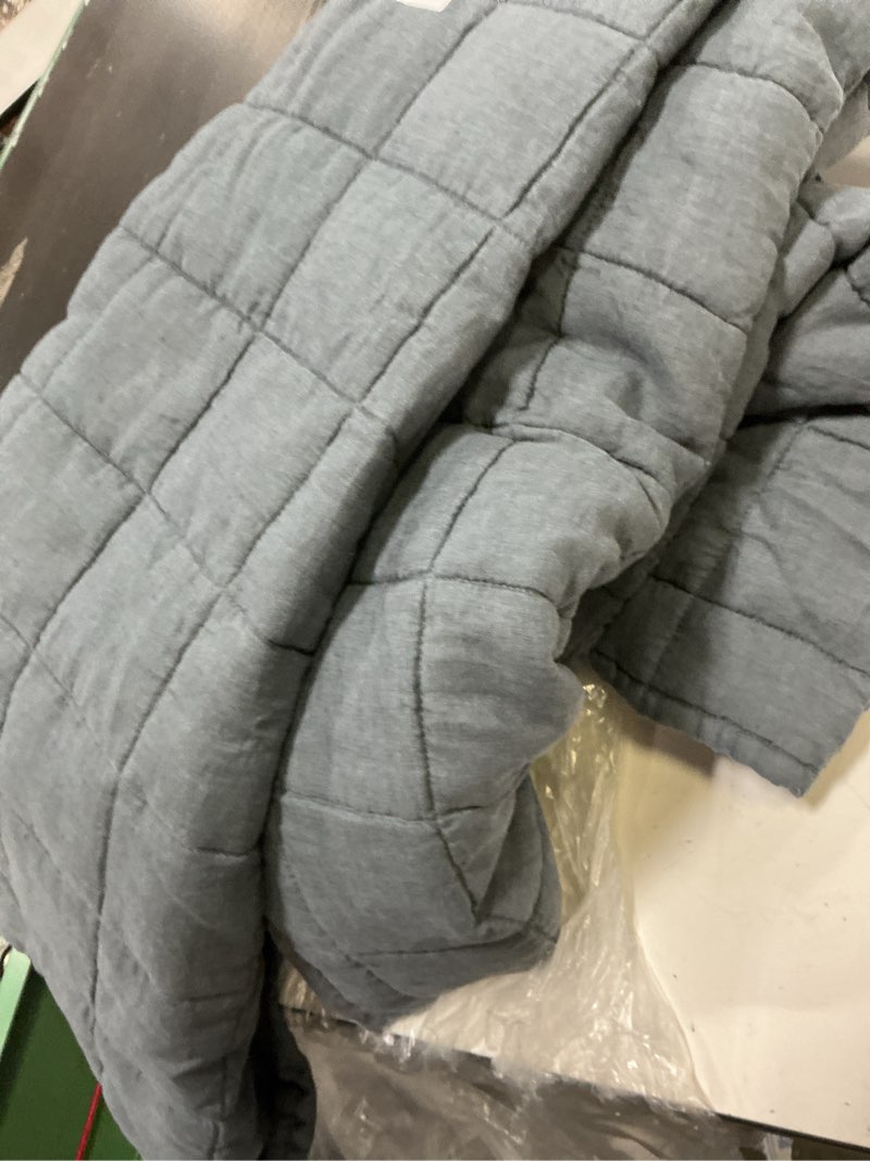 Condition photo showing As Is for (missing shams)  european linen box quilt set, full/queen, nightfall