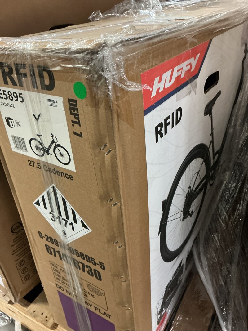 Condition photo showing New/Like New for huffy 27.5  cadence 36v adult electric comfort bike  fits riders 5 0 +  gray  unisex
