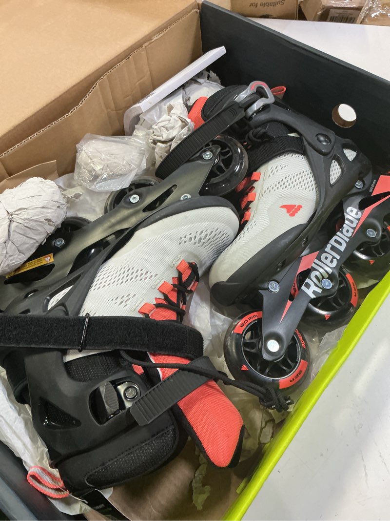 Condition photo showing Good Condition for rollerblade macroblade 80 women's adult fitness inline skate, performance inline skates 7 glacier grey/coral