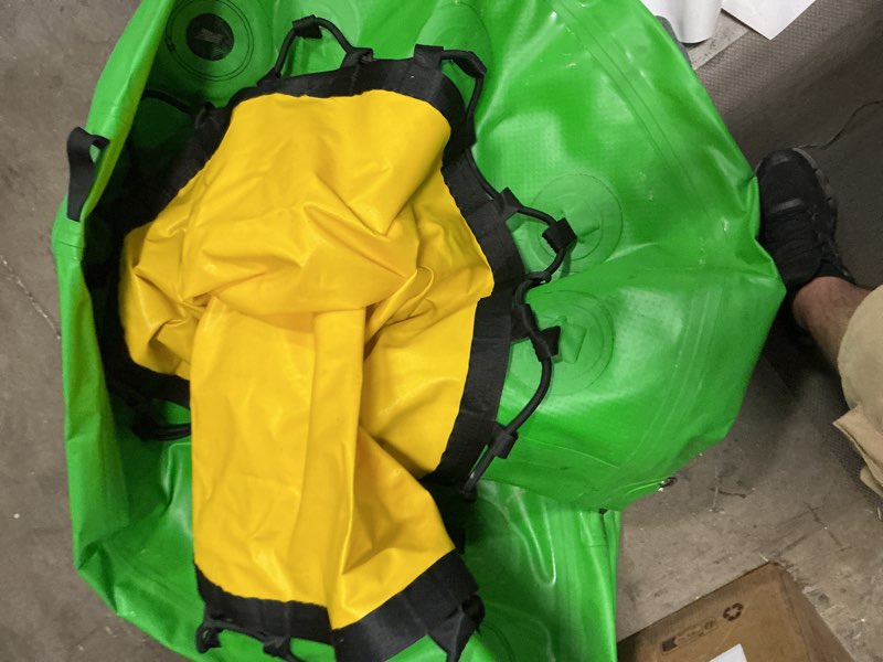Condition photo showing Good Condition for water hammock inflatable dock, 3.8ft/6ft/8ft floating raft circular water island, float rings air mesh platform for lake/river/swim pool green & yellow 8ft