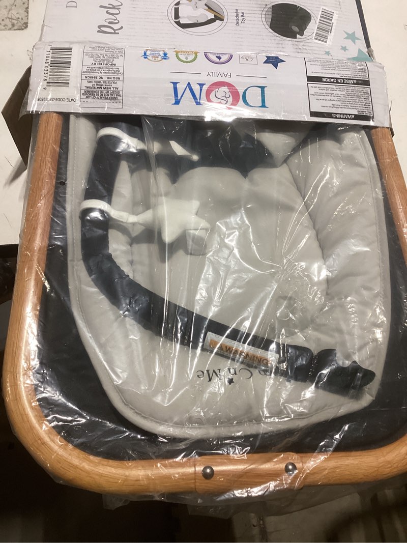 Condition photo showing Good Condition for Dream On Me Rock On Me 2-in-1 Baby Rocker and Stationary Seat, Adjustable Recline, Gentle Music & Vibration, 3-Point Safety Harness, Detachable Toy Bar, Folds Compact for Travel – Black & Grey