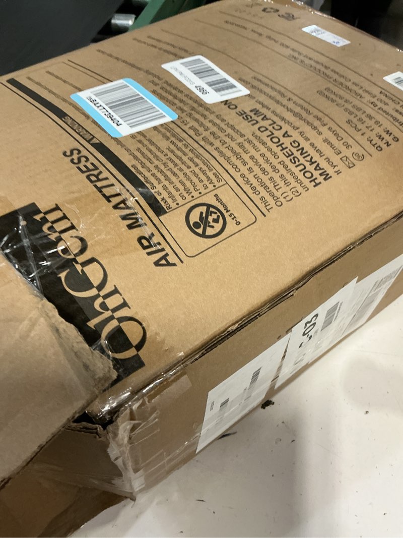 Condition photo showing As Is for ohgeni air mattress queen with built in pump, inflatable mattress blow up mattress 18 raised comfort,upgraded surface portable bed, air bed for home, guest, camping, colchone inflable, 650 lbs queen 18''(standard height)