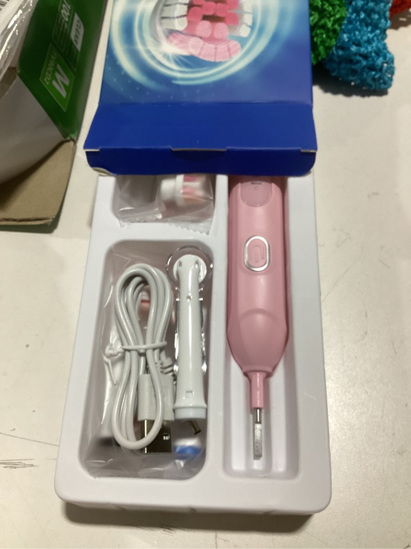 Condition photo showing Good Condition for TEETHEORY Rotating Electric Toothbrush for Adults with 8 Brush Heads (2 Types), 4 Modes Deep Clean Electric Toothbrush with Rechargeable Power and 2 Min Smart Timer (2- Cherryblompink, p1) 2- Cherryblompink 1 Count (Pack of 1)