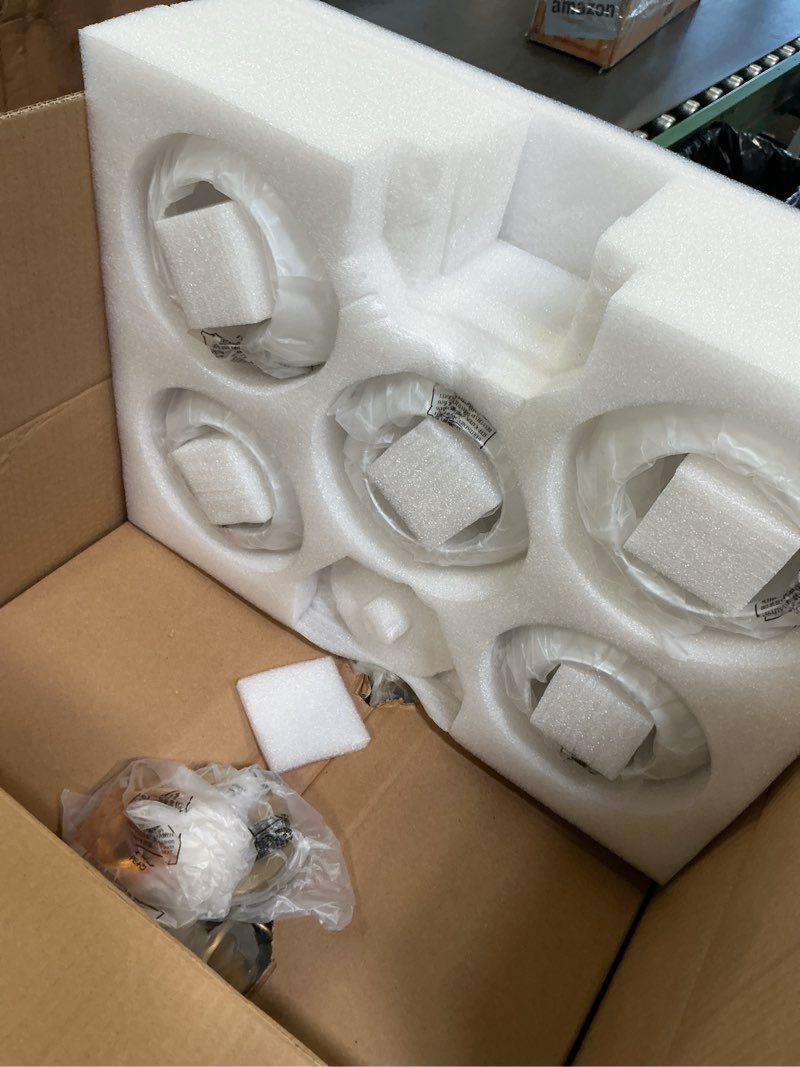 Condition photo showing Good Condition for Modern Globe Chandelier 5 Light Mid Century White Milk Glass Vintage Sputnik Hanging Chandeliers Gold Pendant Light Fixtures for Dining Room Kitchen Living Room Bedroom White 5 Lights Chain