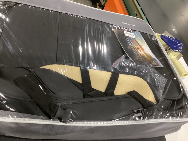 Condition photo showing New/Like New for full coverage faux leather car seat covers full set,automotive seat covers for cars,suvs pick-up truck, car seat cushion, black seat covers for 5 seats black. full set