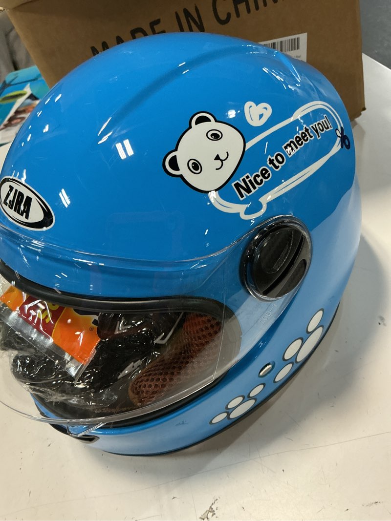 Condition photo showing Good Condition for Kids Bike Helmet with Gloves, for Pedal Scooter, Motorcycle, ATV, Quad Bicycle, Suitable for Ages 3-6 BLUE