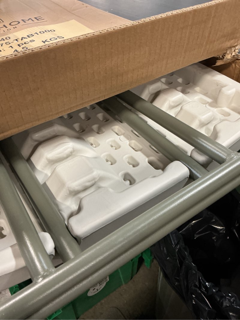 Condition photo showing Good Condition for Everyday Home Folding Table with Adjustable Height - Lightweight Portable Folding Desk - Small Plastic Table for Camping, Playing Cards, and Crafting (White) 30" Wide