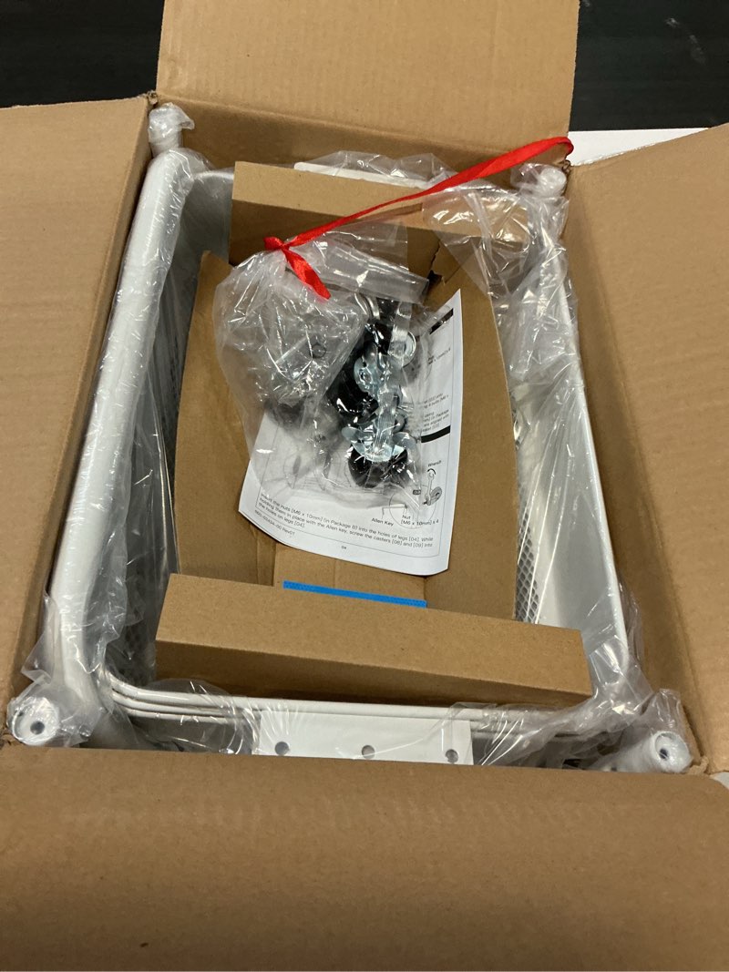 Condition photo showing Good Condition for pipishell 3 tier mesh utility cart, rolling metal organization cart with handle and lockable wheels, multifunctional storage shelves for kitchen living room office white white 3-tier