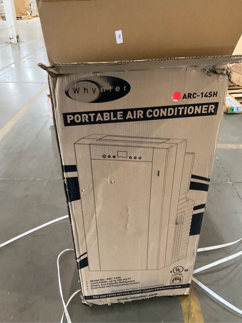 Condition photo showing Good Condition for whynter portable air conditioner 14,000 btu & heater with dual hose dehumidifier & cooling fan for 500 sq ft rooms, includes ac unit window kit, arc-14sh (9,200 sacc) ac unit + heater
