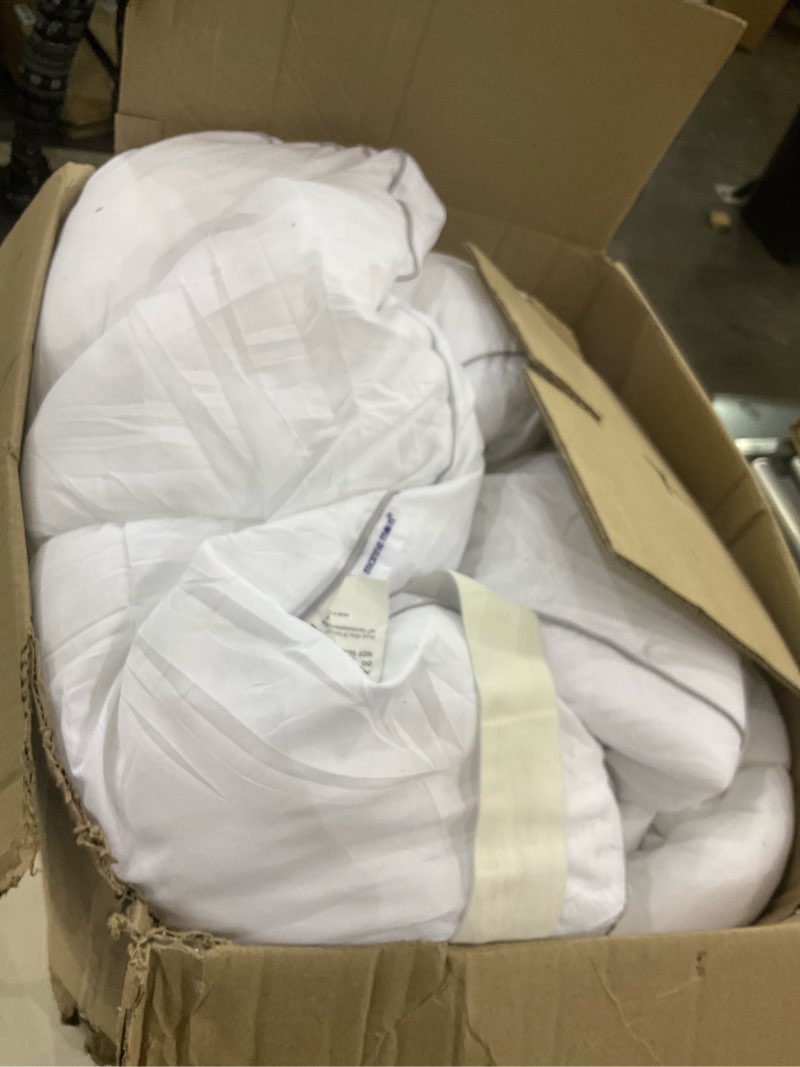 Condition photo showing As Is for Marine Moon Mattress Topper King, Cooling Plush Pillow Top, Extra Thick Hotel Quality Down Alternative Filled, Softest Fluffy Mattress Toppers for Back Pain King Classic - Square White