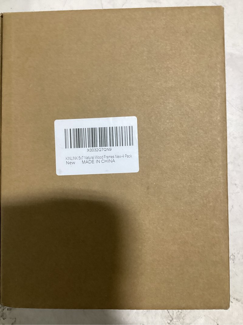Condition photo showing Good Condition for kinlink 5x7 picture frame natural, solid wood frames with acrylic plexiglass for pictures 3.5x5/4x6 with mat or 5x7 without mat, tabletop and wall display photo frame, set of 4 natural 5x7