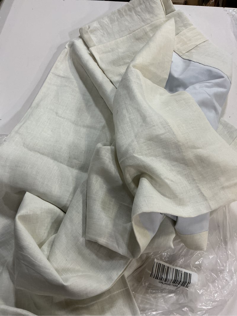 Condition photo showing Good Condition for quince, european linen true blackout curtain/single panel(48”x84)ivory