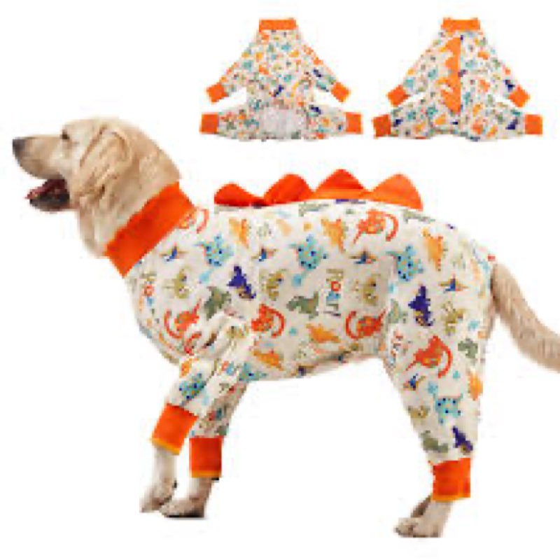 lovinpet dog pajamas large sized dog, anti licking, recovery wear, lightweight jurassic knit, uv for